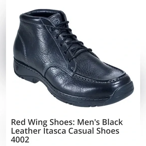 Red Wing 4002 Itasca Black Leather Shoes Men’s 12 EEEE